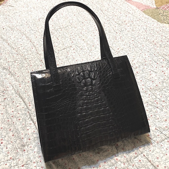 Vintage 60’s Malaysia Reptile House Crocodile Handbag - Picture 2 of 11